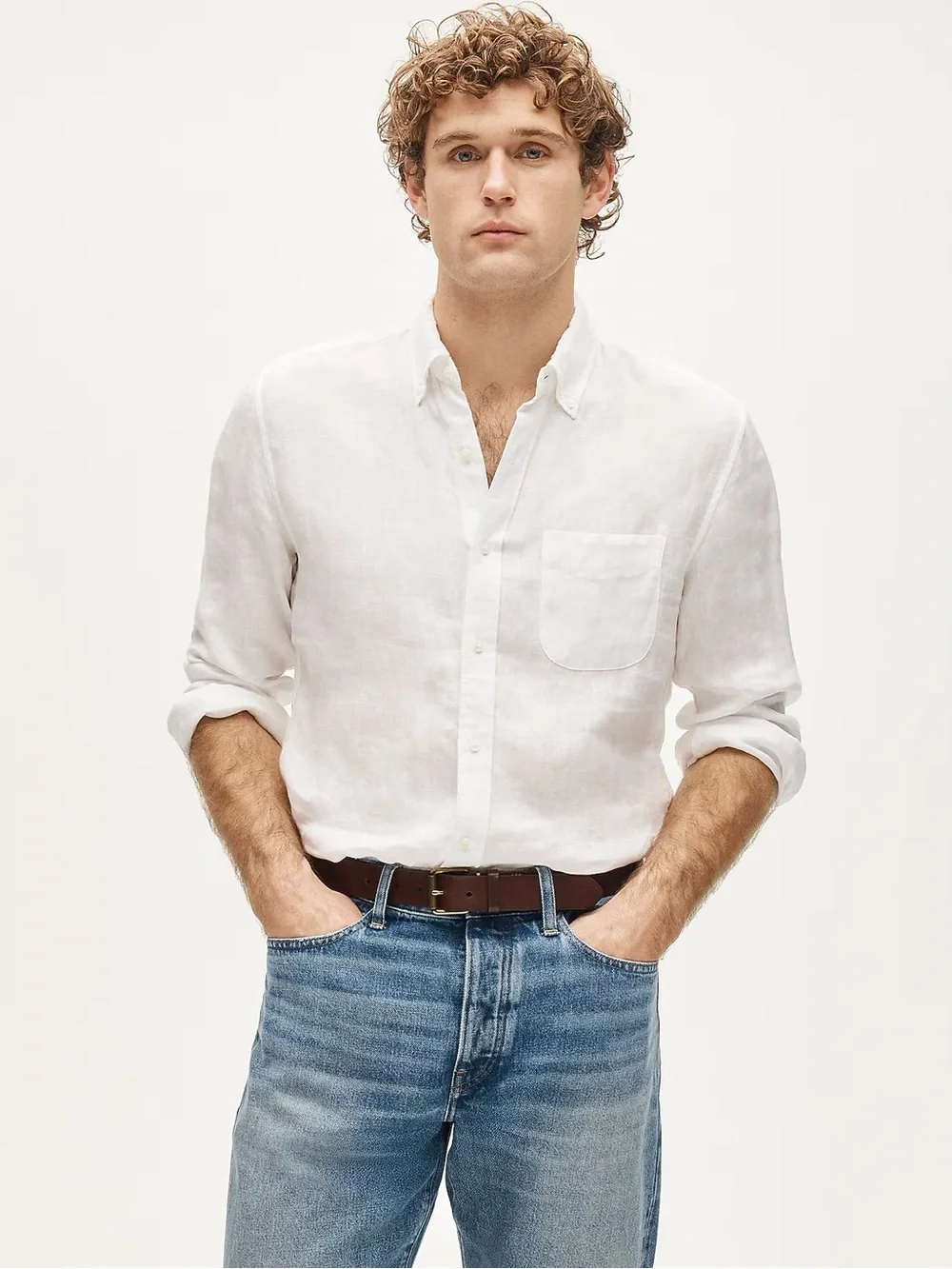 J. Crew Slim Baird McNutt Irish linen shirt in White Size XL NWD $118 BE558